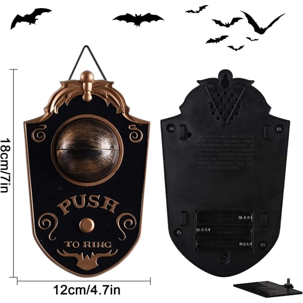 Halloween-dörrklockadekoration, Haunted Doorbell Animerad ögonglob Halloween-dekor med spöklika ljud