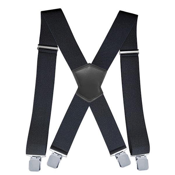 Men's suspender, men's suspender with elastic zipper and continuous adjustment, X-shaped width 5cm elastic suspender