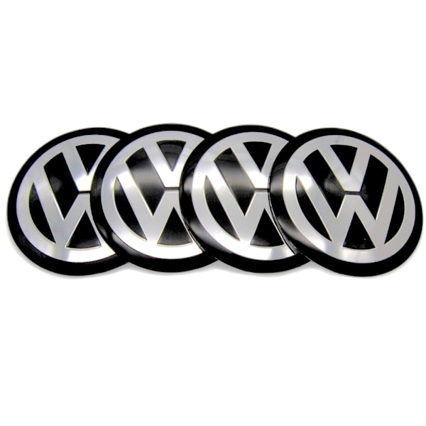4-pak - Volkswagen VW Center Caps / Hjulkapsel Emblemer - Bil Sølv Sølv Sølv Silver 65 mm - Self-adhesive