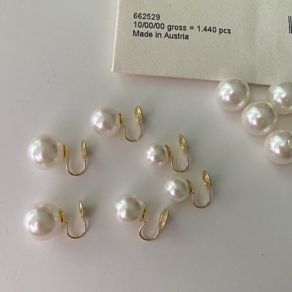 Pearl temperament vintage öronklämmor för kvinnor utan öronhål 12mm