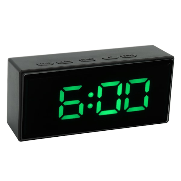 Mirrored Digital Alarm Clock Smart Light Sensing LED Display Digital Smart Clock with Two Display Mode Snooze Function Green