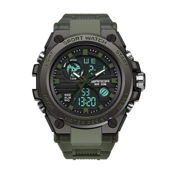 Watch Multifunktionell digital modetrend Vattentät elektronisk watch Green