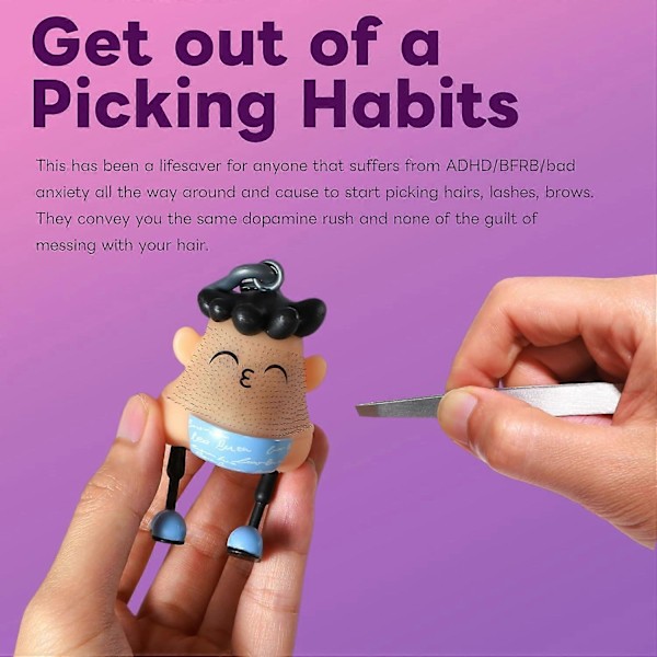 Pick Angst Legetøj - Pimple Popper Hud Pille Legetøj - Trichotillomani Fidget Legetøj - Hår Pille Fidget til Børn Voksne Stress Relief pee