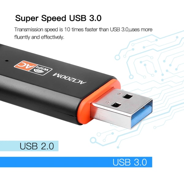 USB 3.0 1200Mbps Wifi Lan Dongle Adapter med Antenne til Bærbar 2.4G og 5G bånd RTL8812BU Wireless-AC Wlan Dual Band 802.11ac