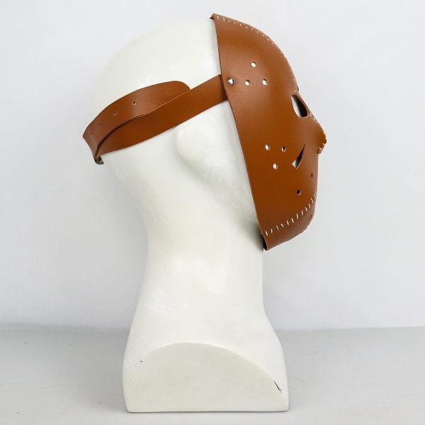 SINSEN Jason Voorhees Mask Läder Hockey Kostym Rekvisita Skrämmande Skräck Cosplay Mask för Halloween Party Brown Jason