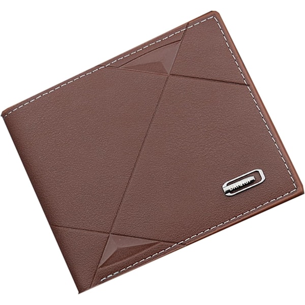 Stylish and Casual Short PU Men's Wallet Slim Foldable Design(Black，Light brown，Dark brown)