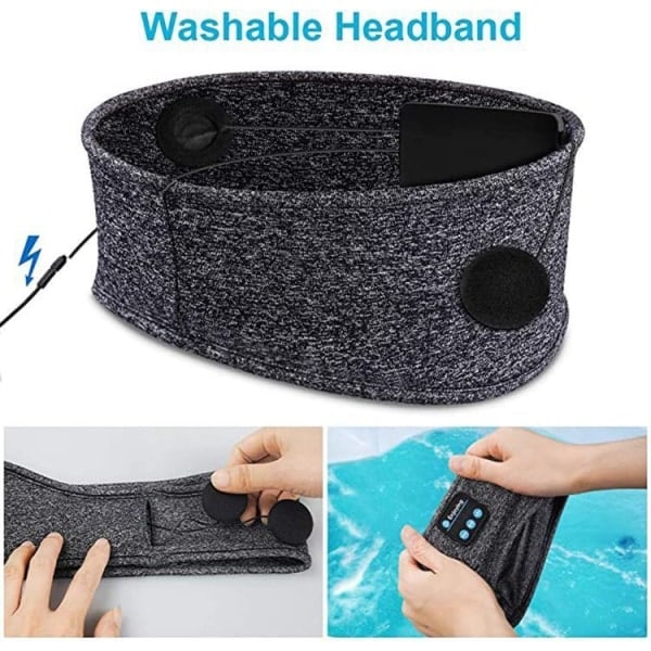 Langattomat kuulokkeet Bluetooth 5.0 unikuulokkeet urheilukuulokkeet unipanta silmämaski kuulokkeet USB 1. Grey