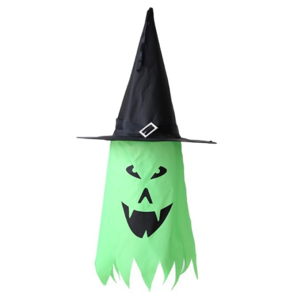 2 stk Halloween heksehatte Wicked Witch Hat til Halloween fest Maskerade Cosplay rekvisitter Børn Voksne (Grøn)