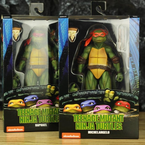 NECA Teenage Mutant Ninja Turtles 1990 Elokuvaversio TMNT Limited Edition 7-tuumainen liikuteltava toimintahahmo malli Koriste Punainen