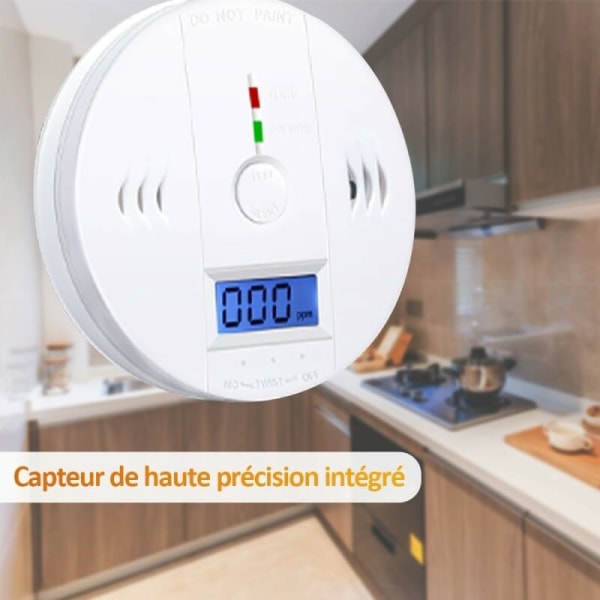 Kolmonoxidgasdetektor CO2-larmdetektor Branddetektor gasdetektor 10x10x4cm