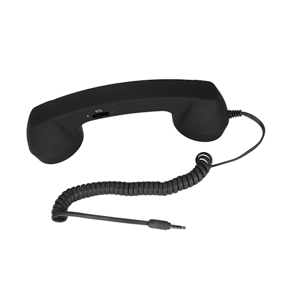 Matkapuhelimen USB C säteilysuojattu vintage-puhelinkuuloke 3,5 mm:n liittimellä älypuhelimelle, musta{HH}