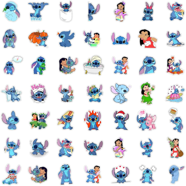 100 stycken Stitch-klistermärken för bärbar dator, stötfångare Stitch