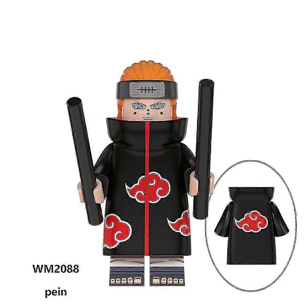 8-pak Naruto Anime Byggeklodser Actionfigurer Uzumaki Sasuke Kakashi Samlede Minifigurer Samleobjekter Legetøj Børn Fans Gave{HH}