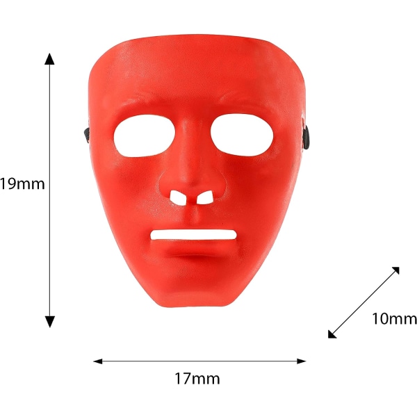 Halloween-mask Vanlig kostym Vuxenoutfit Skrämmande skrämmande skräckfest Ansikte Finklänning Cosplay Red 2 Masks