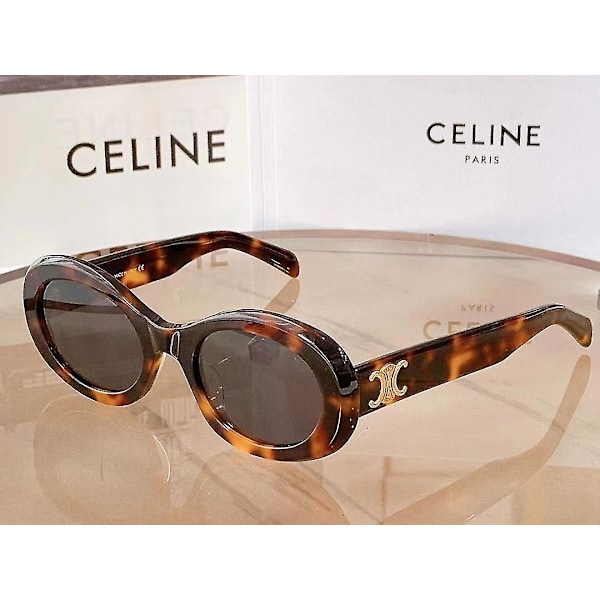 Ur Celinn Selin Internet Celebrity Arc De Triomphe Solbriller Gyldent Logo Ovale Solbriller /BL Amber