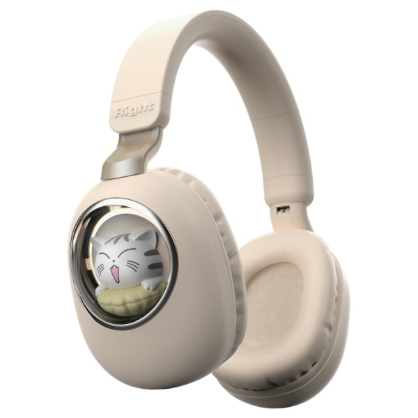 Tecknat husdjursheadset, trådlöst bluetooth-headset Beige