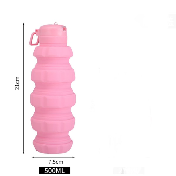 500 ml hopfällbara återanvändbara silikonkoppar Pink