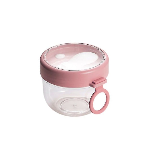 Behållare för overnight oats - Overnight oats-burkar med lock, diskmaskinssäkra, 600 ml med sked