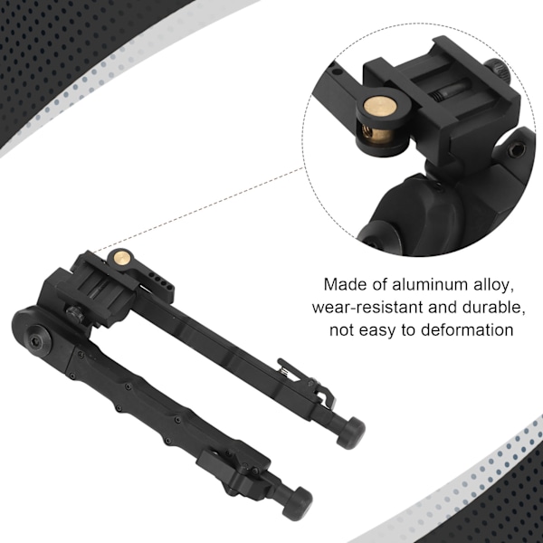 Aluminiumslegering Skyde Bipod Teleskopisk Hurtigmonterings Bipod til Udendørs Jagt Skydning Sort