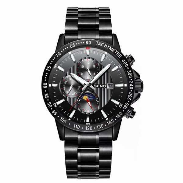 Watch Modeskelett genomskinlig baksida Automatisk mekanisk watch Black