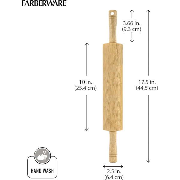 Farberware Classic Trærullestok, 17,75 tommer, Natur