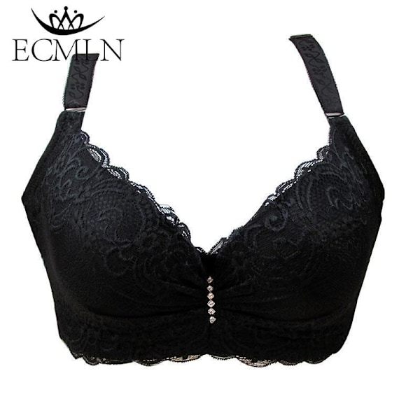 80-105 C/D Naisten Rintaliivit Plus Koot Super Push Up Bralette Pitsi Alusvaatteet Seksikäs Alusasut Kaarituelliset Musta Musta Black 95D