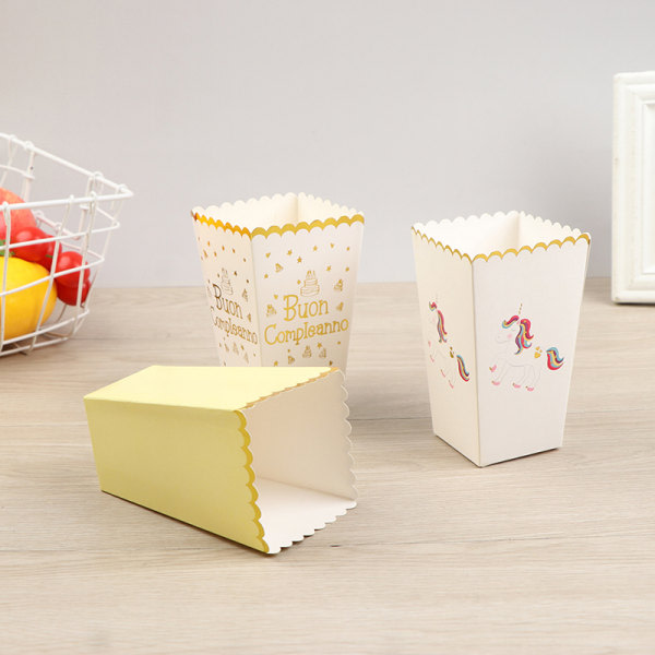 6:a Popcorn Lådor Hållare Behållare Kartonger Papperspåse Stripe N2