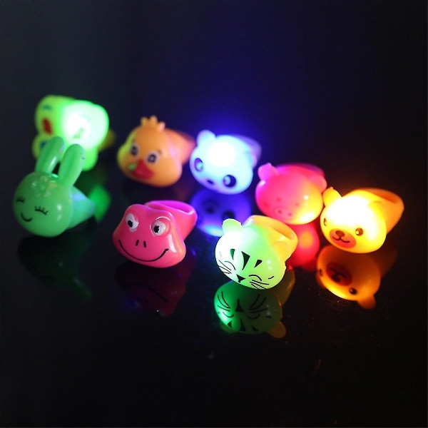 Födelsedagsfest för barn Priser Blinkande 12-pack Led Jelly Light Up Ringar Leksaker Bulk Pojkar Flickor Present Blinky Glow In