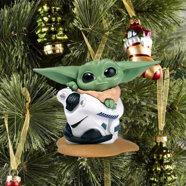 Baby Yoda Pendant Christmas Tree Flat Hanging Ornament Xmas