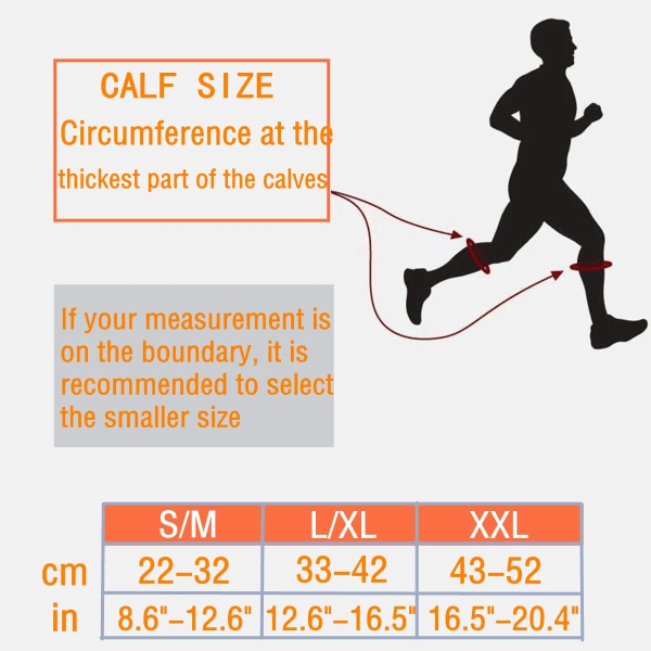 (2 par) Calves Kelsonkompressionsbandage, perfekt för skenbensantsyndrom, löpning, sport för män/kv L/XL(12.5"16.5"Calf)