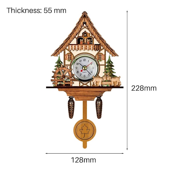 Kukkukello Antiikki Puinen Kukkukellolintutalo Seinäkello Koti Dekor Ripustus Kukkukello Auto Swing Bell Pendulum Koti Dekor
