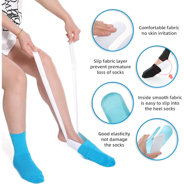 Sockhjälpmedel och byxhjälpmedel för äldre, funktionshindrade, gravida, diabetiker - Draghjälpmedel - Strumpor