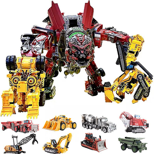 Sej 8 i 1 Oversize Devastator Transformationslegetøj Drenge Anime Krog Actionfigurer Robot Bil Teknologi Køretøjsmodel Børn AOYI H6001-8C