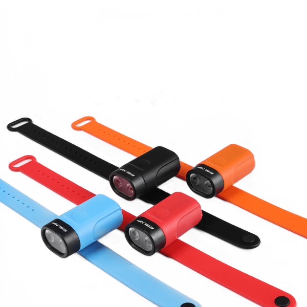 2 x USB-uppladdningsbara handledslampor - orange och svart