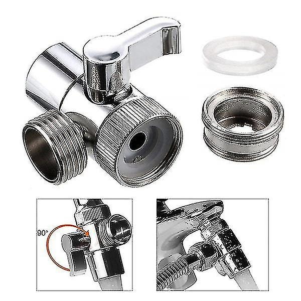 Omskifter Hane Adapter Vask Splitter Omløbsventil Vandhane Tilslutning til Toilet Bidet Brusebad Køkken Tilbehør