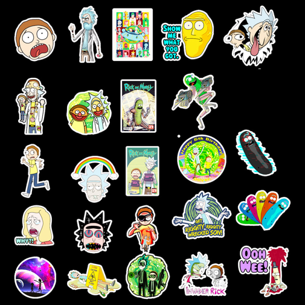 50 kpl Cartoon Anime Rick and Morty -tarroja DIY skeittilautaan