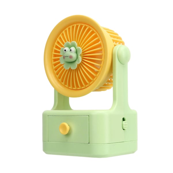 USB Desk Fan - Cute Portable Air Circulator Fan for Office Travel - Adjustable Angle Yellow Green