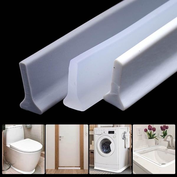 Duschtröskel / Vattenbarriär – Självhäftande duschlist – 2m White White