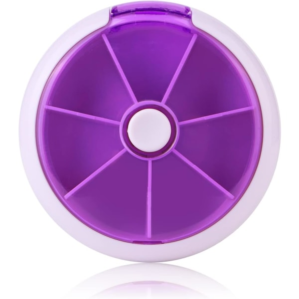 Creative Portable Mini 7 dagars veckovis cirkulär form piller case Purple