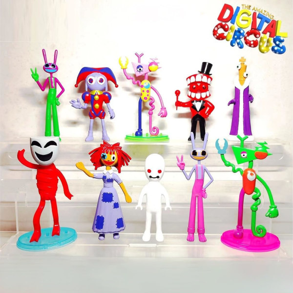 10 The Amazing Digital Circus Figures Set, Pomni Jax modellleksaker för barngåvor, The Amazing Digital Circus Collectible Anime Figurer 10pcs-c