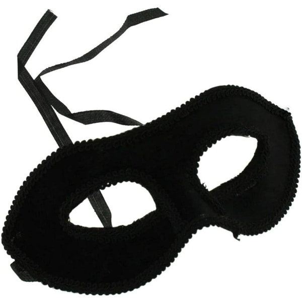 Topkids Accessoirer Masquerade Maske til kvinder og mænd Black Velvet W/ Black Trim