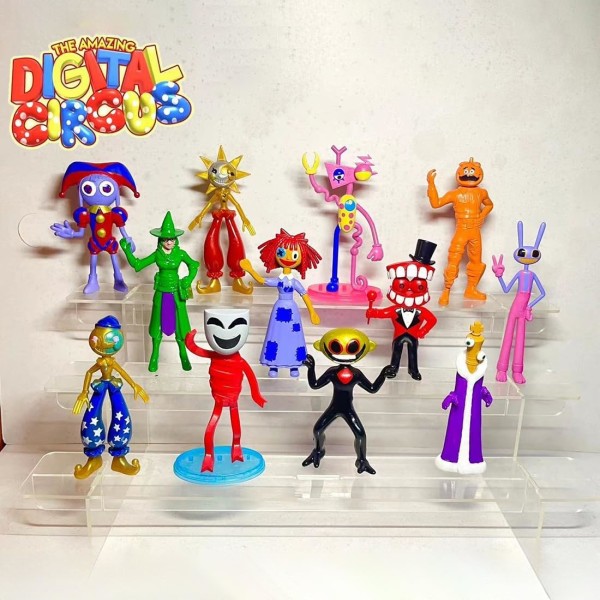 12 The Amazing Digital Circus Figures Set, Pomni Jax modellleksaker för barngåvor, The Amazing Digital Circus Collectible Anime Figurer 12pcs-g