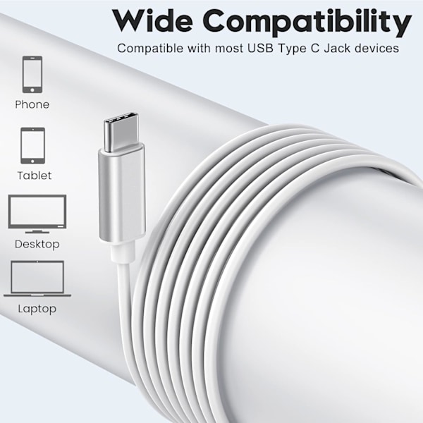 USB-C Hörlurar för Samsung Galaxy S23 Ultra S22 S21 FE S20 A53 A54 USB-C Hörlurar White