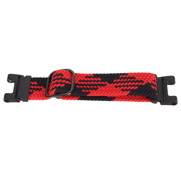 Mjuk nylonflätad smartklocka armband 22mm ersättning elastisk andningsbar klockarmband passar för Amazfit T Rex röd och svart