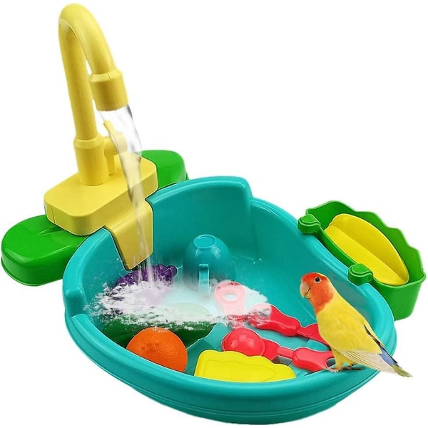 Bird Bathtub, Bathtub Sink Toys, Automatic Birds Bird Feeder With Faucet, Bird Shower Bathtub Pet Ac