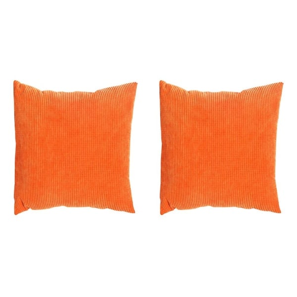 2 kpl Corduroy Pehmeä Koristeellinen Neliön Muotoinen Tyynynpäällinen (oranssi, 50x50 cm){SL}
