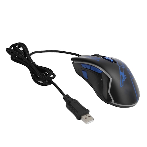 RGB LED Gaming Mus M762 - 6400 DPI Kablet  Ergonomisk, Mat UV, 8 Knapper, 1,55m Kabel