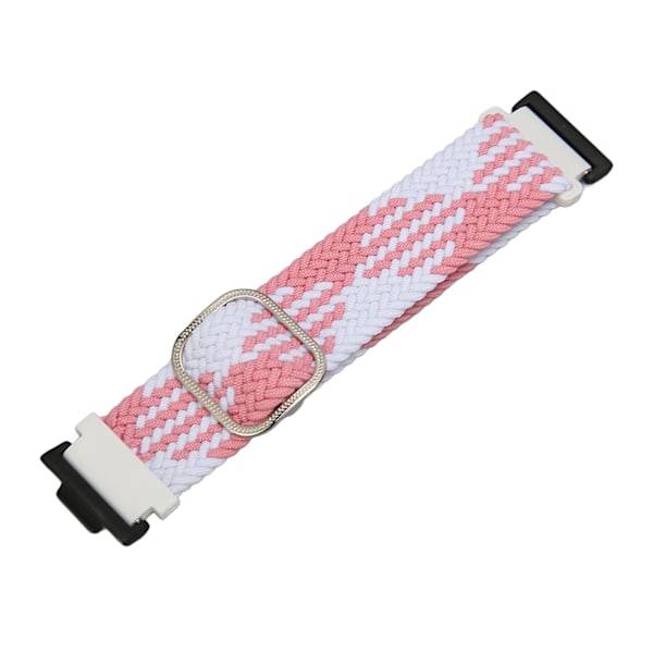 Flätad klockarmband färgglad justerad sport nylon flätad klockarmband för Huawei Watch FIT 2 rosa vit