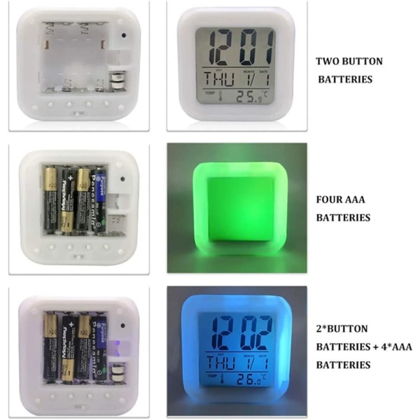 Enhörningsväckarklockor, med temperatur/24 timmar/USB-laddning