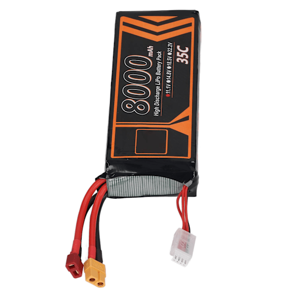 11,1V 8000mAh 35C 3S LiPo-batteri med T XT60-stik tilbehør til QAV250 RC-racerbil Quadcopter